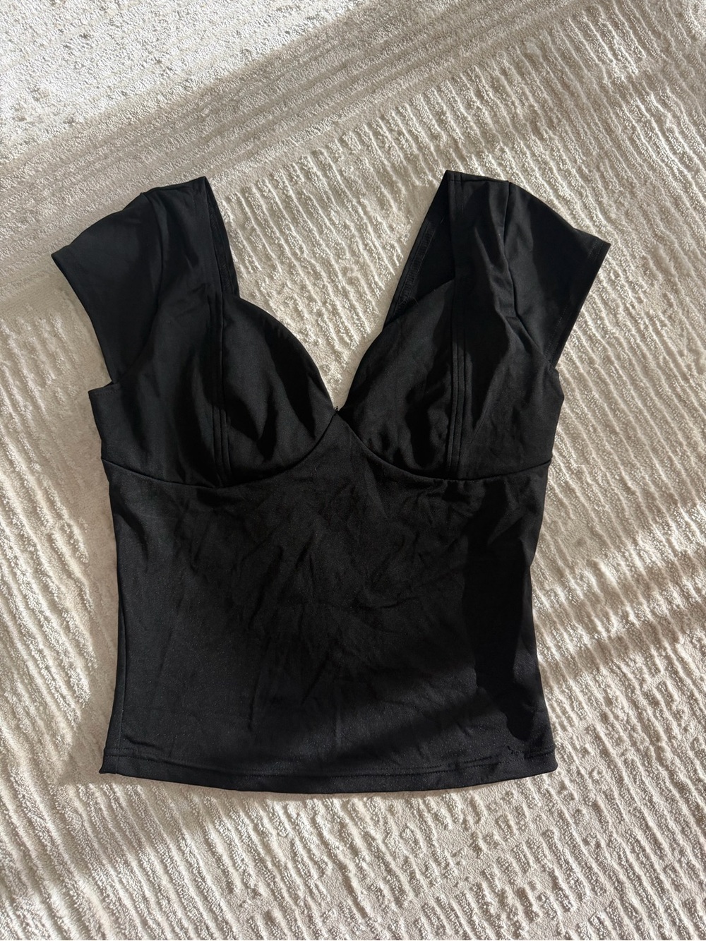 Black Sweetheart Neckline Bustier Top - Women